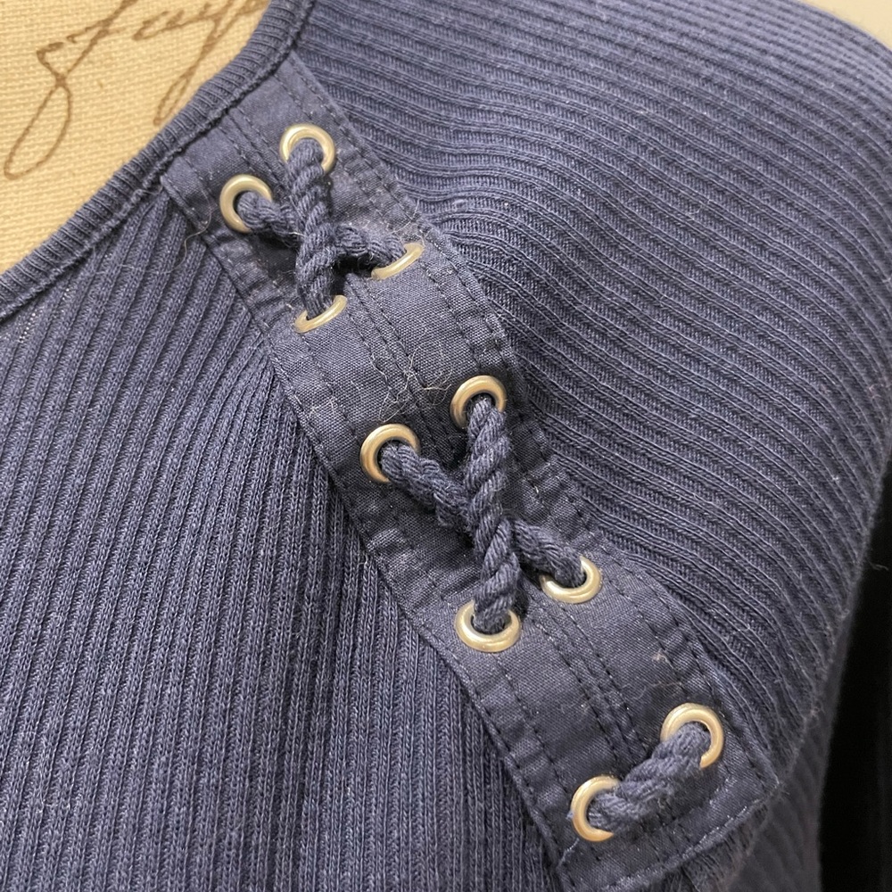 Ralph Lauren 3/4 length ribbed shirt M - Picture 4 of 5